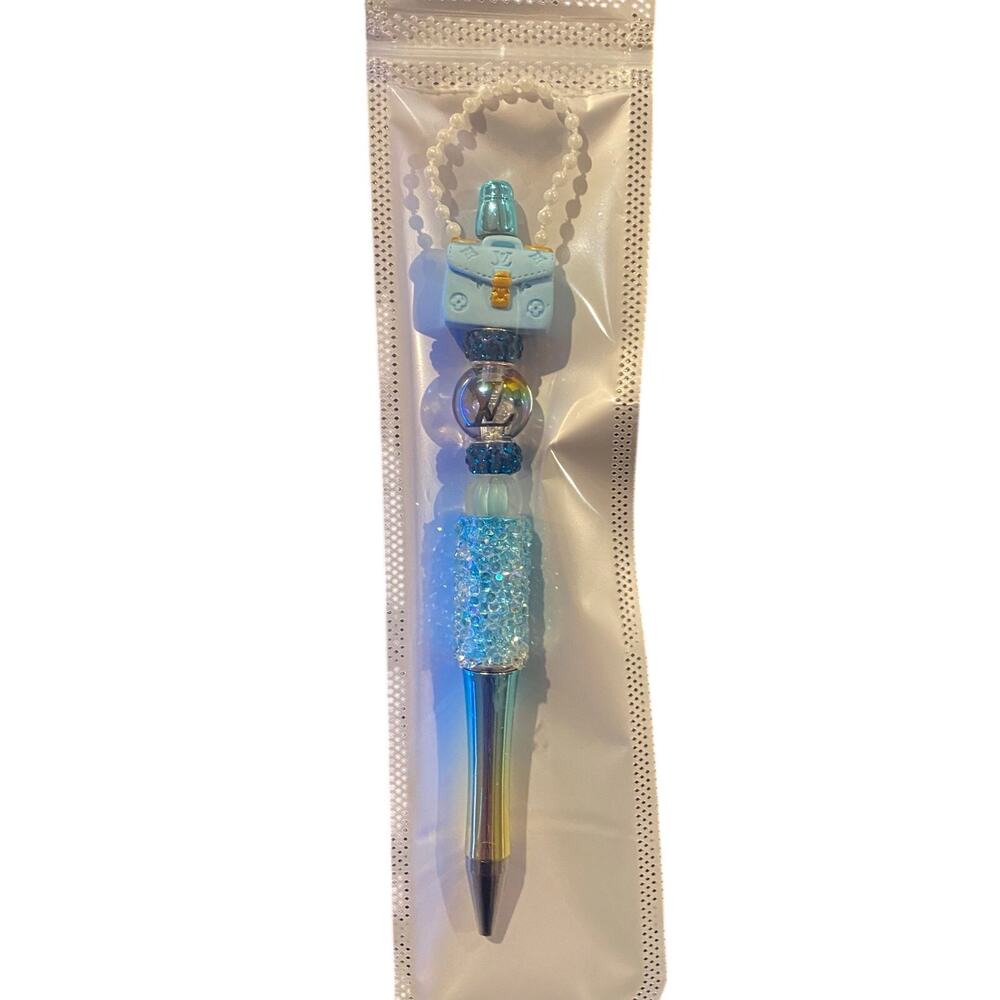 Fancy designer inspired homemade beadable pen